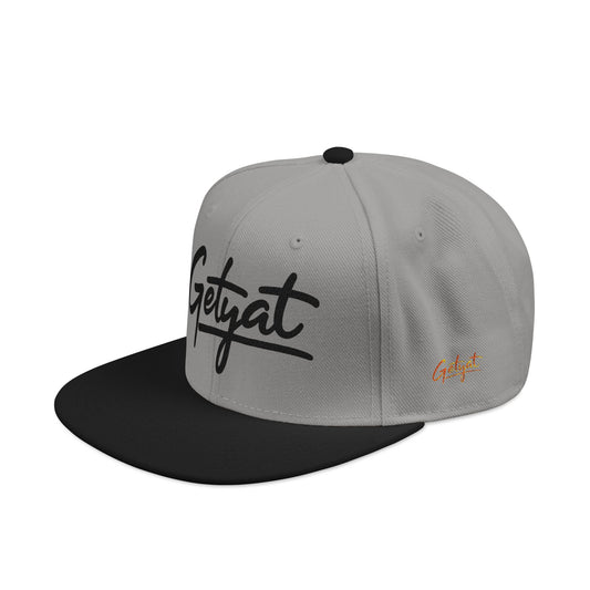Embroidered Snapback Hat — 'Getyat' Script Logo