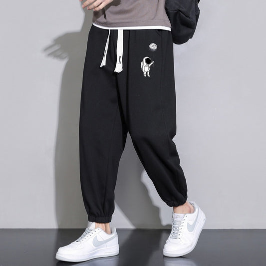 👖 Cropped Casual Loose Men’s Long Pants – Stylish Everyday Streetwear Trousers
