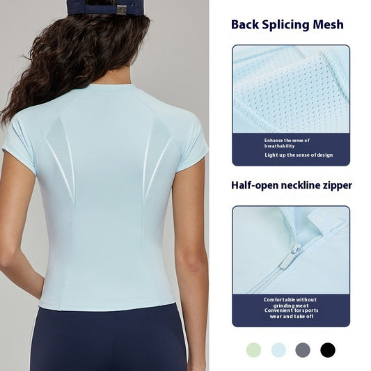 🧘♀️ Women’s Short-Sleeved Top – Slim Fit, Breathable & High-Grade Summer Activewear