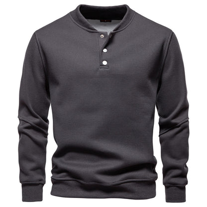 🧥 New Fleece-Lined Men’s Round Neck Sweatshirt – Warm Casual Autumn & Winter Pullover