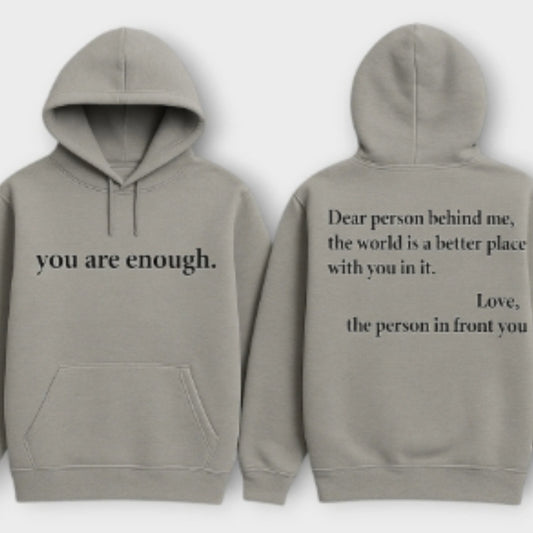 🧥 Fleece-Lined Letter Print Hoodie – Warm Drawstring Pullover with Front Pocket