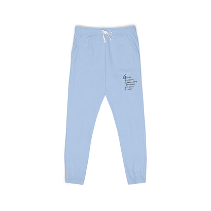 Garment-Dyed Fleece Sweatpants — “Grow Through What You Go Through” Relaxed Joggers