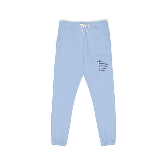 Garment-Dyed Fleece Sweatpants — “Grow Through What You Go Through” Relaxed Joggers