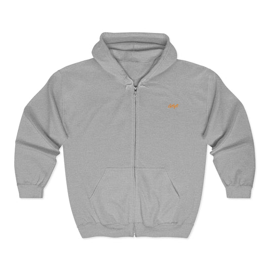 Embroidered Small Script Logo Full-Zip Hoodie