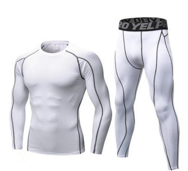 🏃‍♂️ Men’s Compression Training Suit – Running Fitness Sportswear Set (Long Sleeve Shirt + Tights)