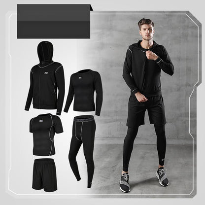 🏃 Running Quick-Drying Sports Suit – Men’s 5-Piece Training Set