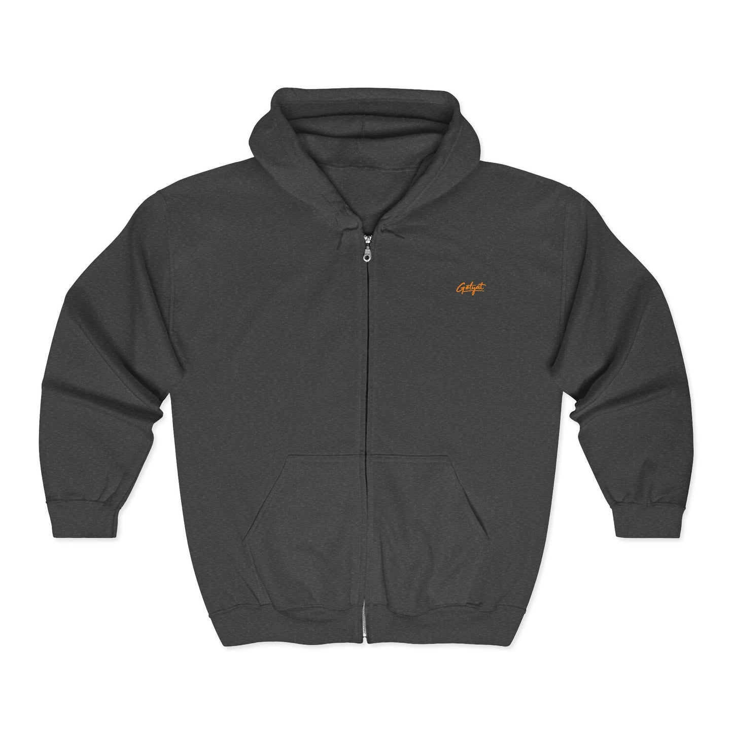 Embroidered Small Script Logo Full-Zip Hoodie