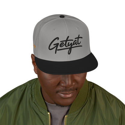Embroidered Snapback Hat — 'Getyat' Script Logo