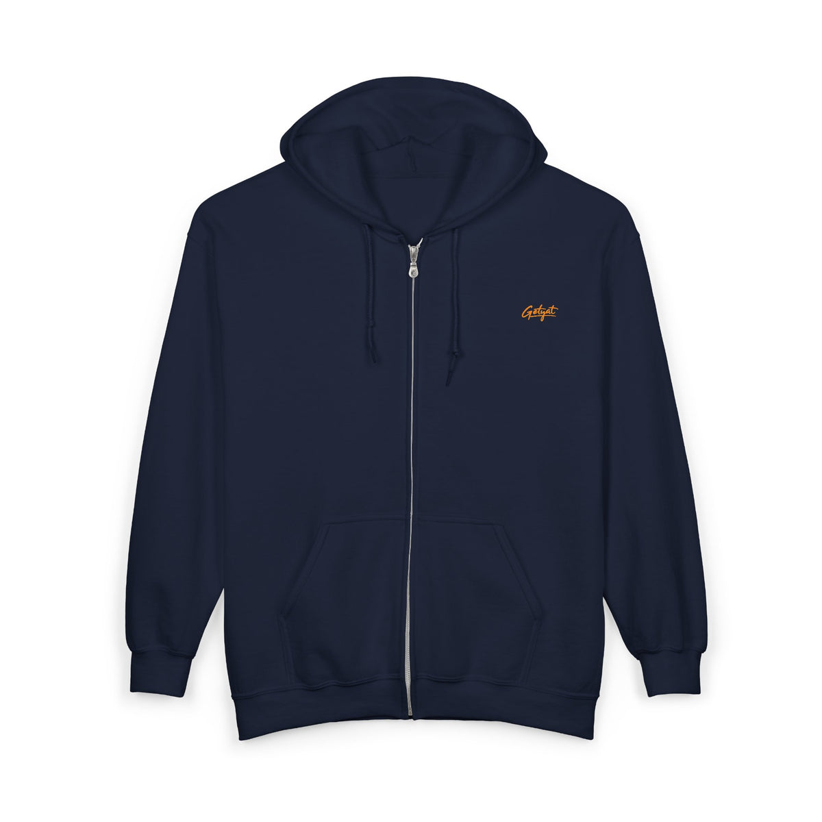 Embroidered Small Script Logo Full-Zip Hoodie – Premium Everyday Zip-Up Sweatshirt