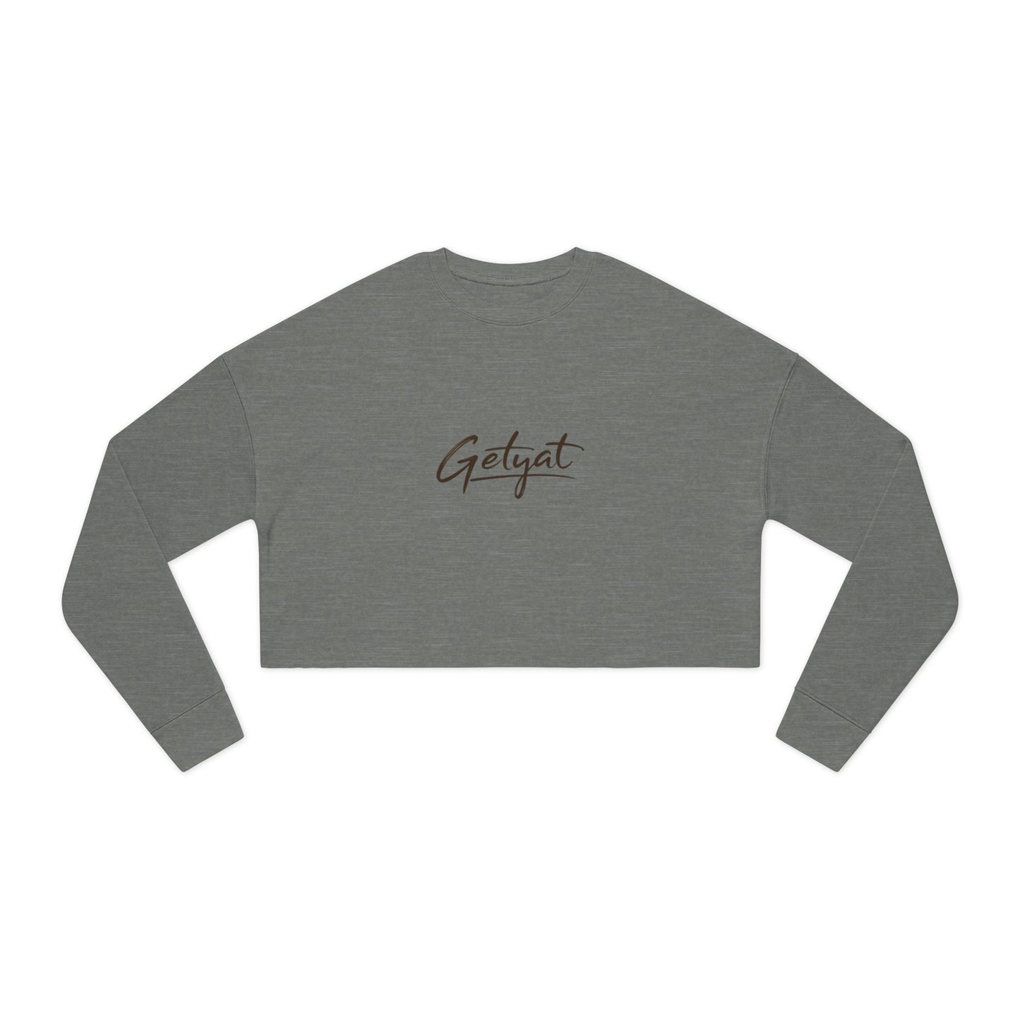 Cropped Sweatshirt — Dusty Rose 'Getvat' Script Crop Top for Women