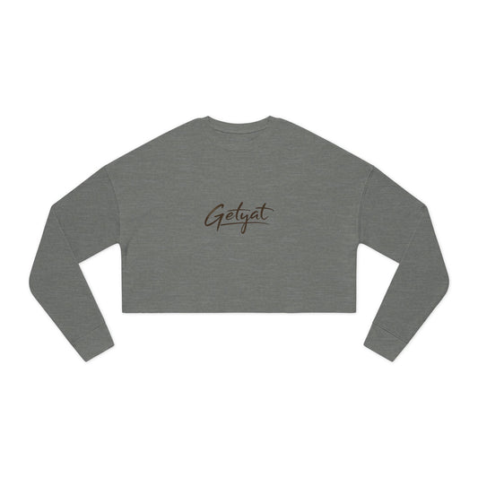 Cropped Sweatshirt — Dusty Rose 'Getvat' Script Crop Top for Women