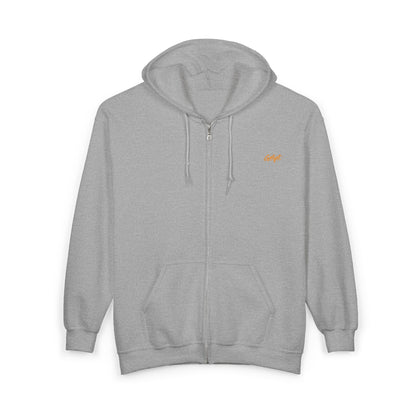 Embroidered Small Script Logo Full-Zip Hoodie