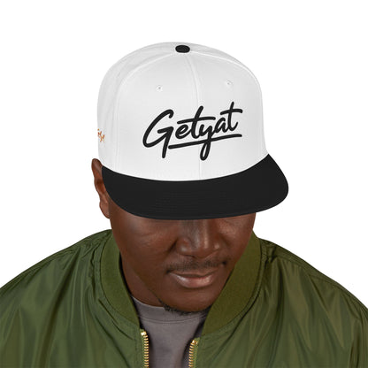 Embroidered Snapback Hat — 'Getyat' Script Logo