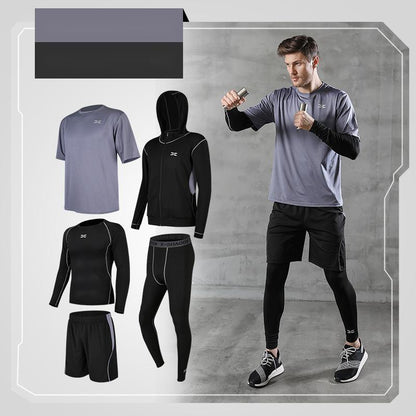 🏃 Running Quick-Drying Sports Suit – Men’s 5-Piece Training Set