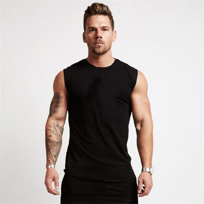 💪 Gym Sleeveless Shirt – Cotton Tank Top for Men Sportswear Vest