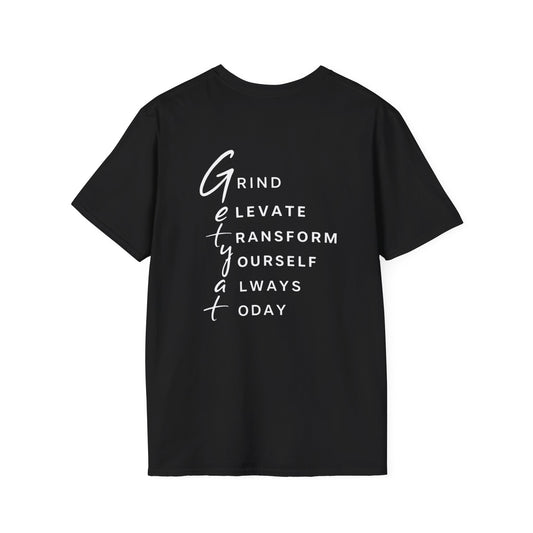 T-Shirt — "Grit" Motivational Graphic Tee (Get Ready: Grind, Elevate, Transform Yourself Always Today)