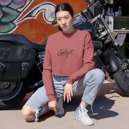 GETYAT Women’s Cropped Sweatshirt | Dusty Rose Script Graphic Crop Top