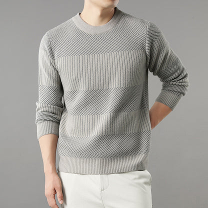 🧥 Round Neck Men’s Thick Long Sleeve Sweater – Versatile Fashion Base Layer