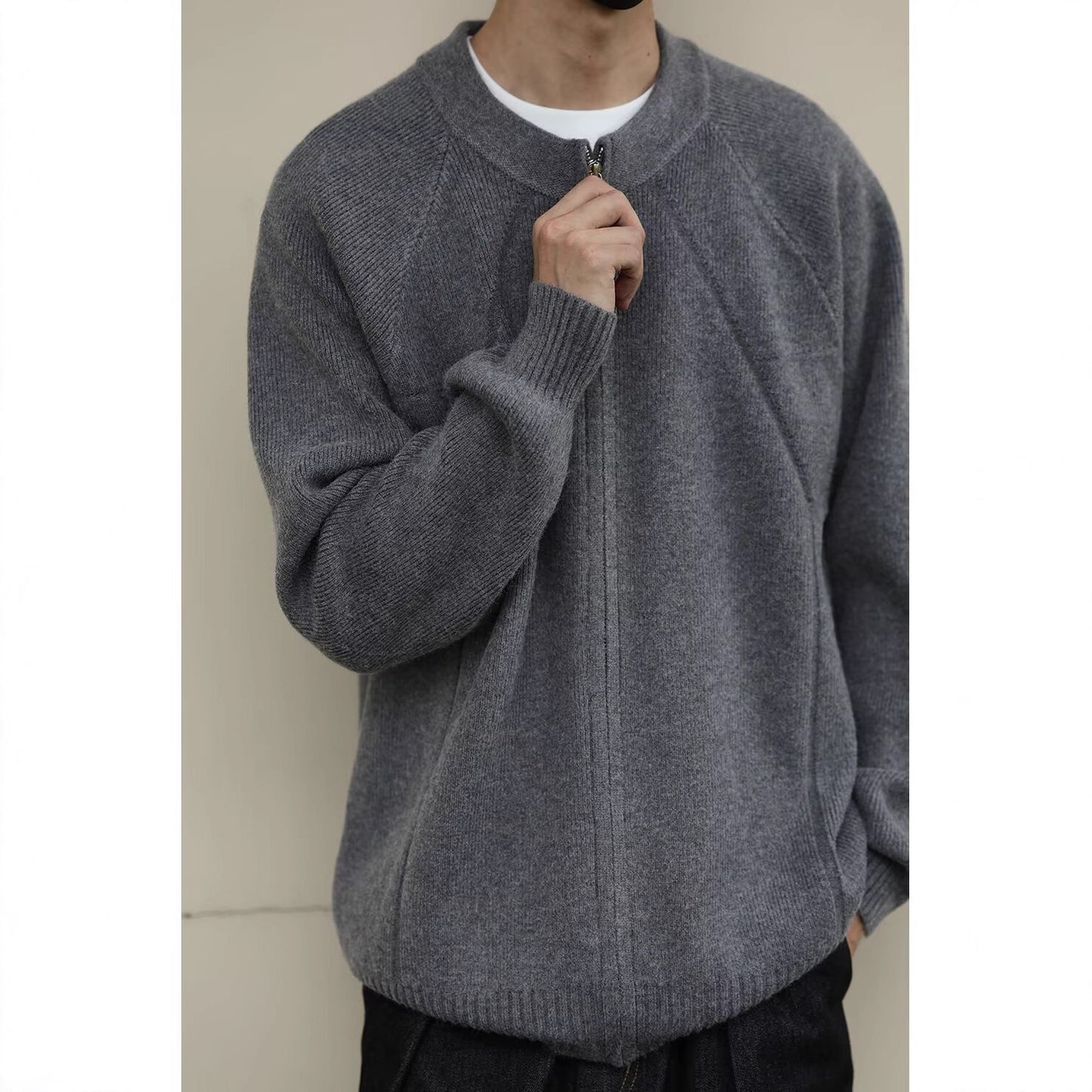 Knitted Cardigan Coat for Men