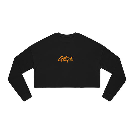 Women’s Cropped Sweatshirt – Dusty Rose “Getyat” Script Crop Top