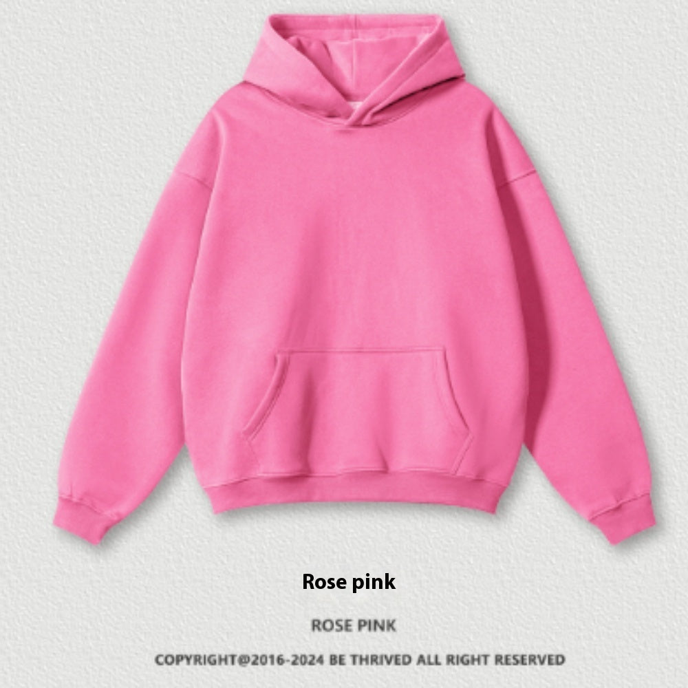 🧥 Solid Color Casual Loose Plus Size Thick Hoodie – Warm Oversized Winter Sweatshirt