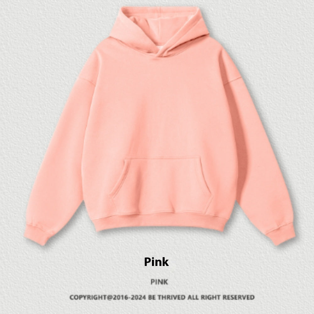 🧥 Solid Color Casual Loose Plus Size Thick Hoodie – Warm Oversized Winter Sweatshirt