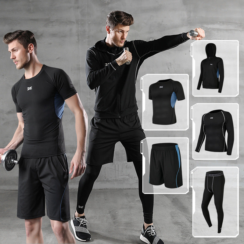 🏃 Running Quick-Drying Sports Suit – Men’s 5-Piece Training Set