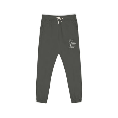 Garment-Dyed Fleece Sweatpants — “Grow Through What You Go Through” Relaxed Joggers