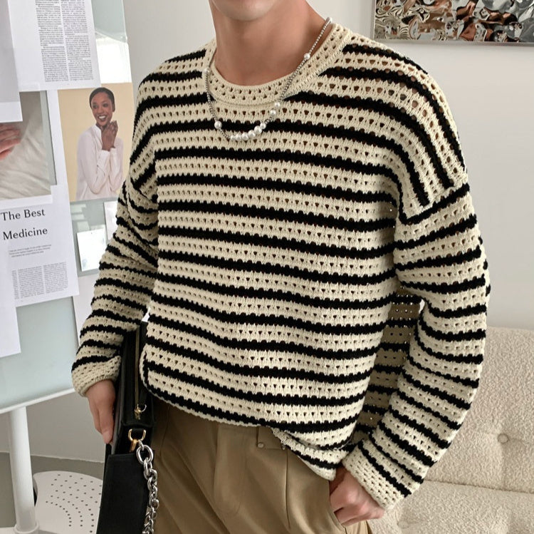 🧥 Men’s High-End Lazy Style Sweater – Long Sleeve Casual Designer Knitwear
