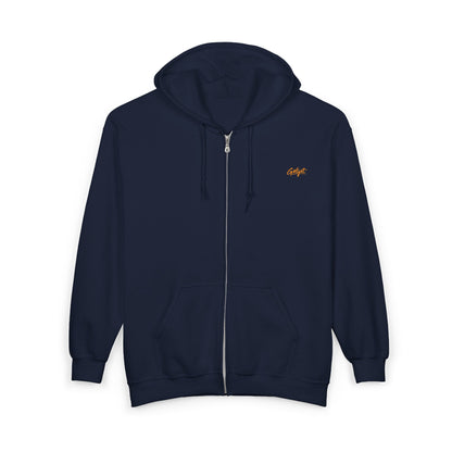 Embroidered Small Script Logo Full-Zip Hoodie