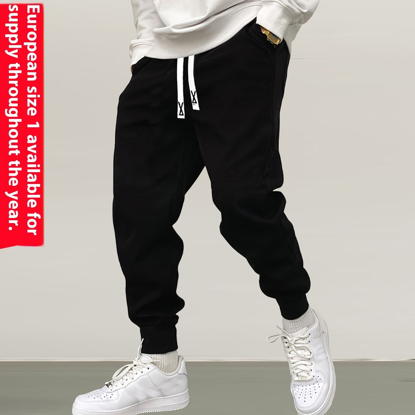 👖 Men’s Ankle-Tied Sweatpants – Loose Fit Sports Pants for Spring & Autumn