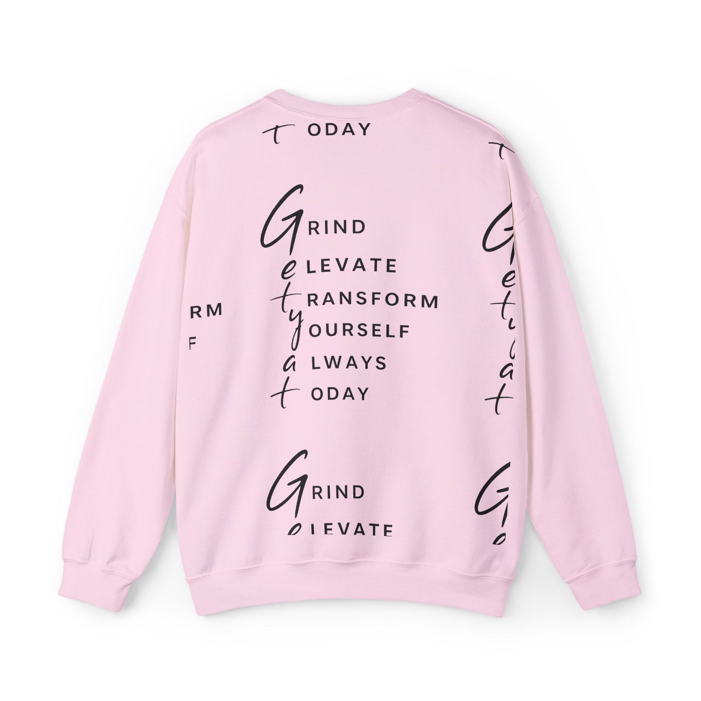 Motivational Crewneck Sweatshirt – GETYAT Acronym Back Design