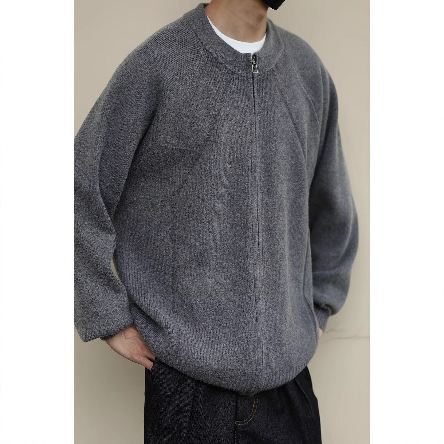 Knitted Cardigan Coat for Men