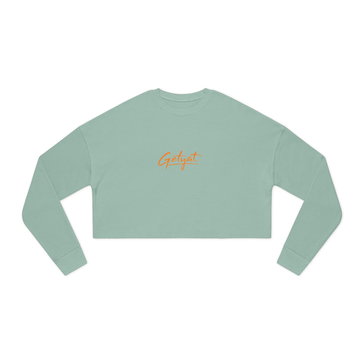 Women’s Cropped Sweatshirt – Dusty Rose Getyat Script Crop Top | Soft Oversized Pullover