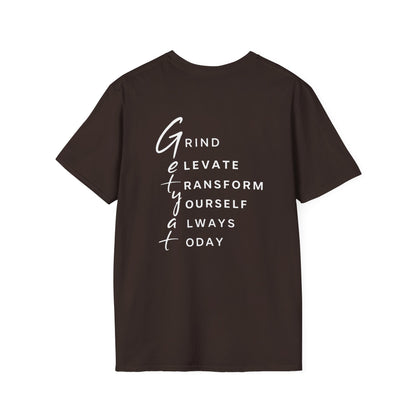 T-Shirt — "Grit" Motivational Graphic Tee (Get Ready: Grind, Elevate, Transform Yourself Always Today)