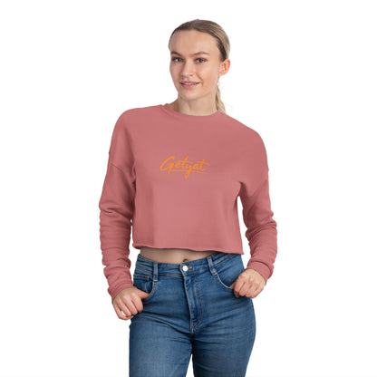 Women’s Cropped Sweatshirt – Dusty Rose Getyat Script Crop Top | Soft Oversized Pullover