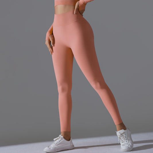 Seamless High-Waisted Yoga Pants – Nude Feel Slim Fit Leggings for Women’s Fitness & Workout