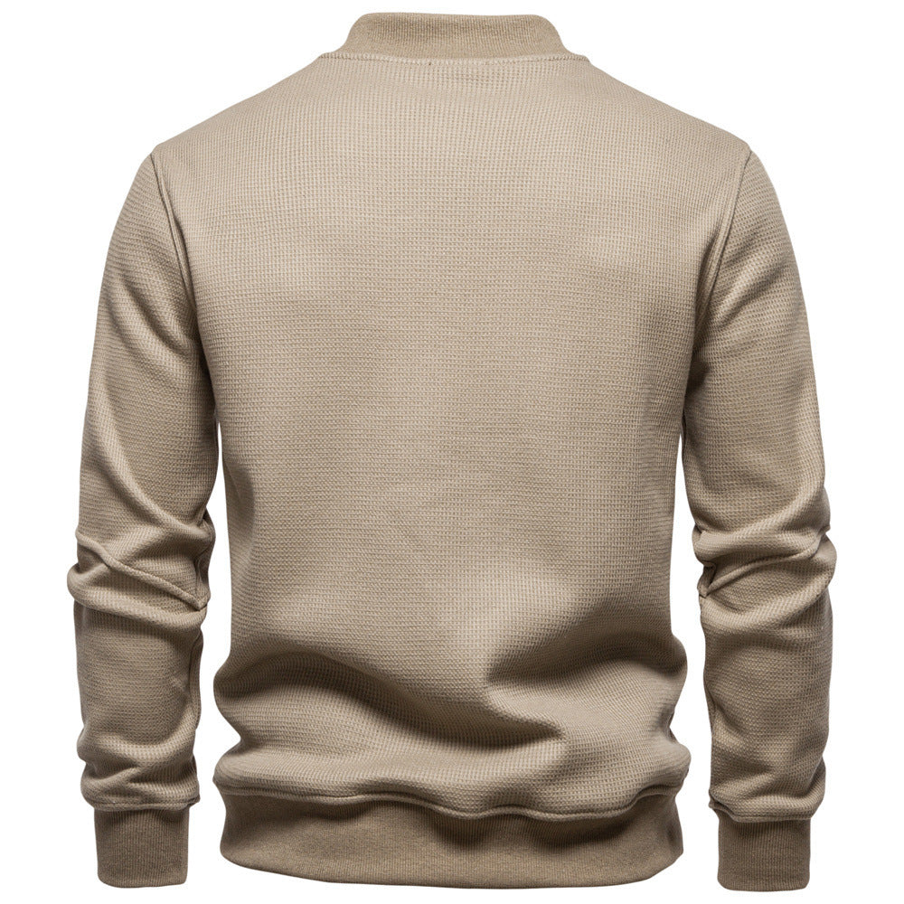 🧥 New Fleece-Lined Men’s Round Neck Sweatshirt – Warm Casual Autumn & Winter Pullover