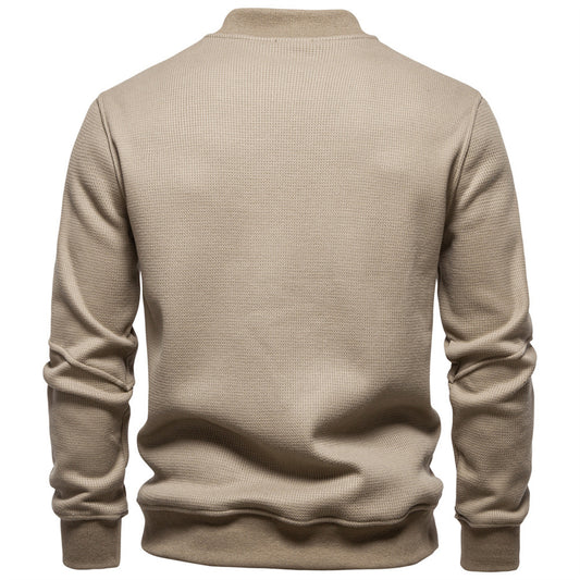 🧥 New Fleece-Lined Men’s Round Neck Sweatshirt – Warm Casual Autumn & Winter Pullover
