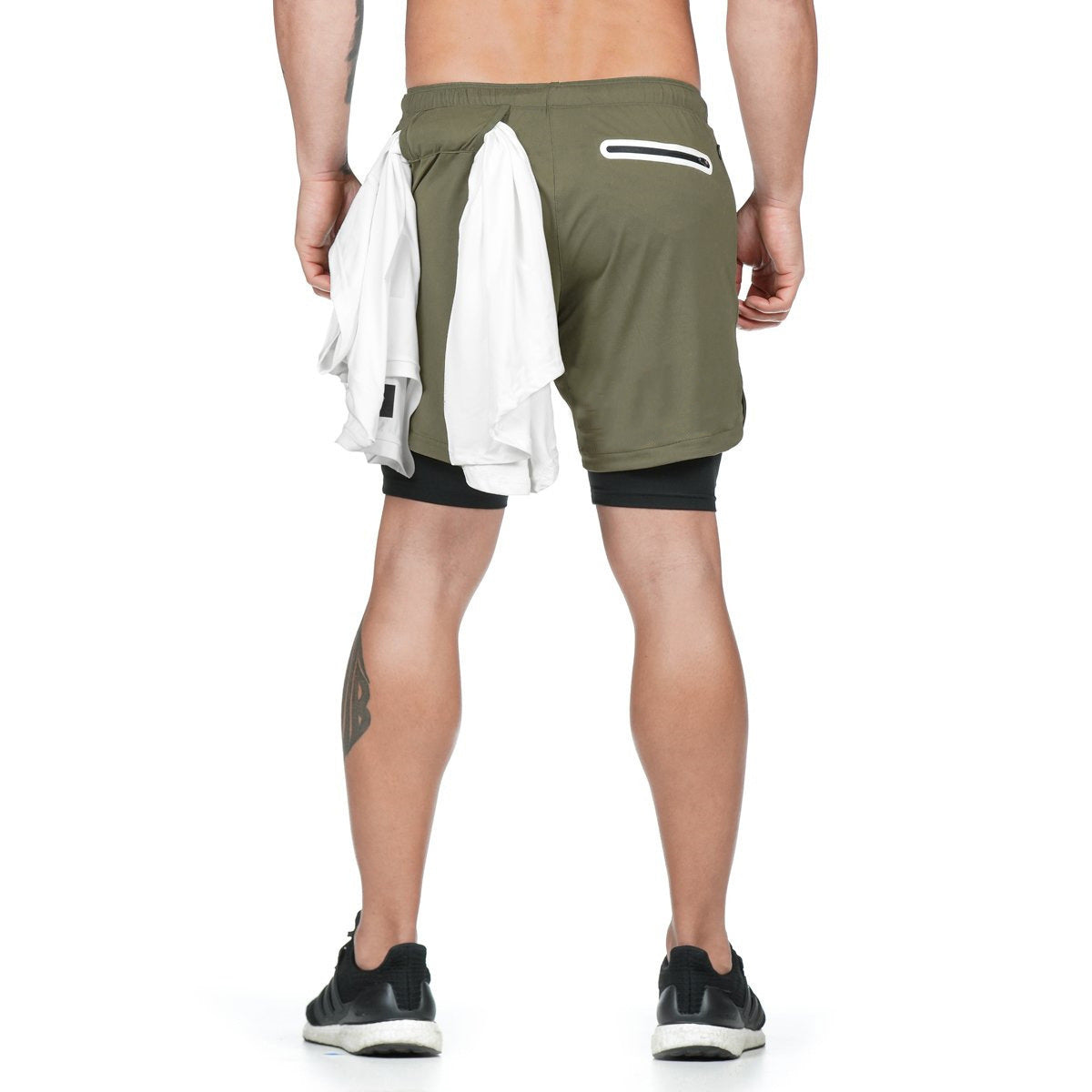 Men’s 2-in-1 Running Shorts – Double-Deck Quick Dry GYM Fitness Jogging Workout Pants