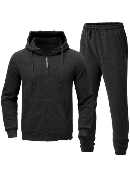 🧥 Men’s Hooded Sweater Set – Spring, Autumn & Winter Casual Pullover Tracksuit