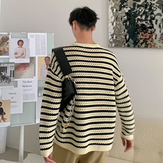 🧥 Men’s High-End Lazy Style Sweater – Long Sleeve Casual Designer Knitwear