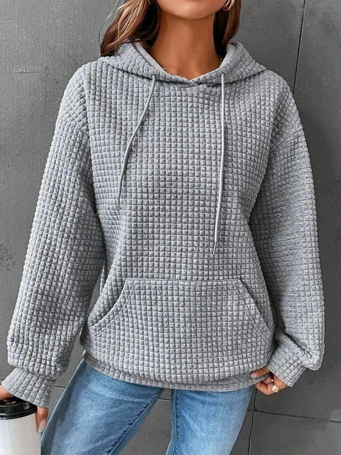 Women's Loose Casual Long-Sleeved Sweater – Solid Color Knit Pullover for Fall & Winter