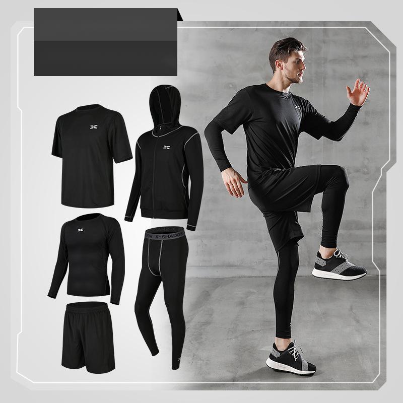 🏃 Running Quick-Drying Sports Suit – Men’s 5-Piece Training Set