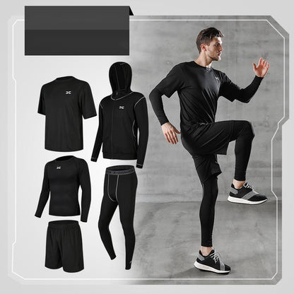 🏃 Running Quick-Drying Sports Suit – Men’s 5-Piece Training Set