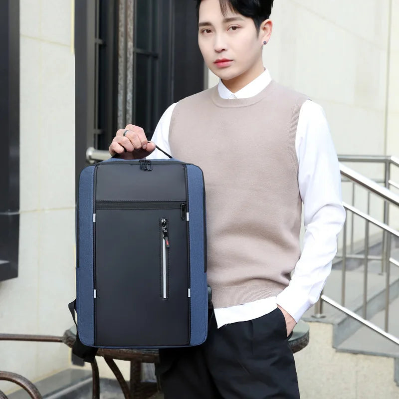 Waterproof Business Backpack for Men – USB Charging 15.6-Inch Laptop Backpack, Large Capacity School & Work Bag, Durable Men’s Backpack