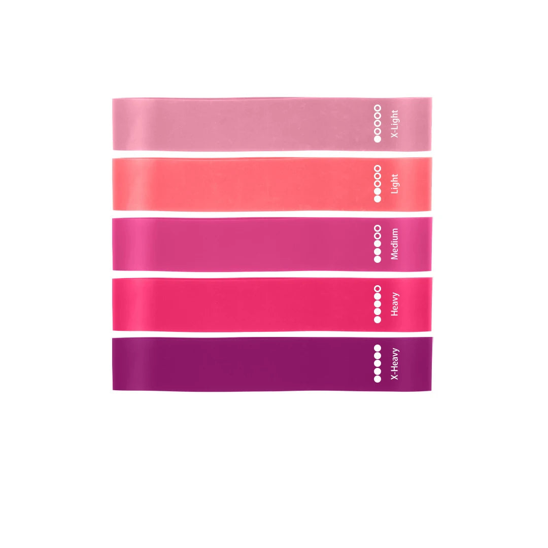 5Pcs/Set Yoga Resistance Bands – Elastic Bodybuilding Bands for Pilates, Gym Workouts, and Fitness – Expander Belt – Pink