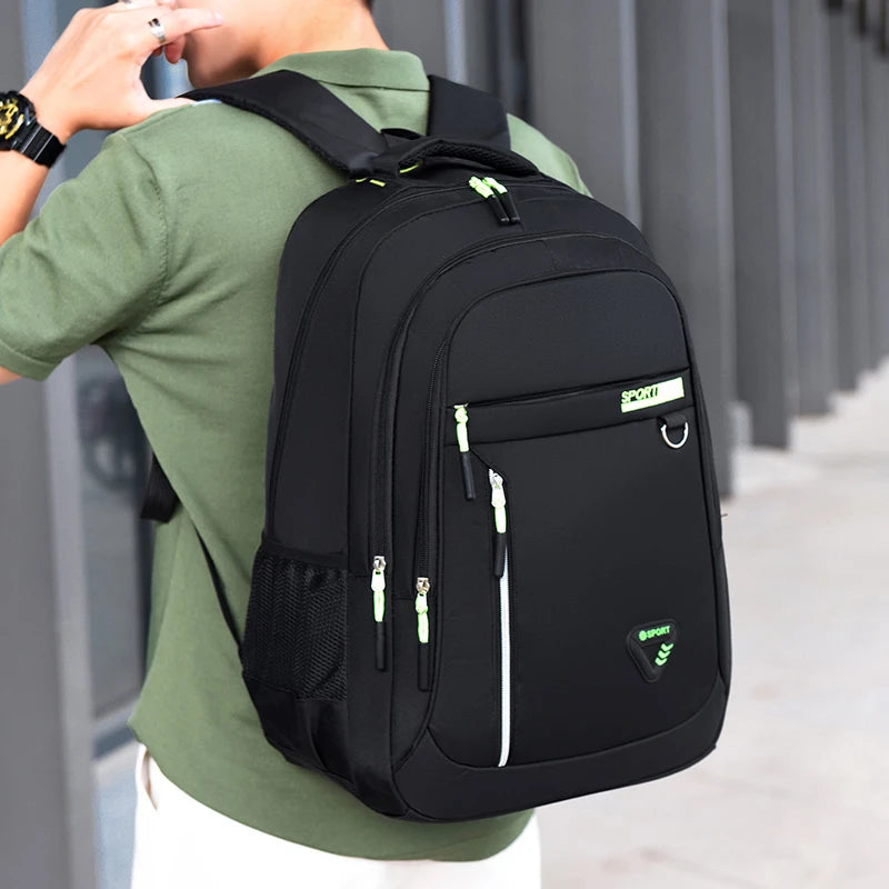 Minimalist Large Capacity Backpack for Men – Waterproof Oxford Commute School Backpack, Business Casual, Multiple Pockets, Travel Bag