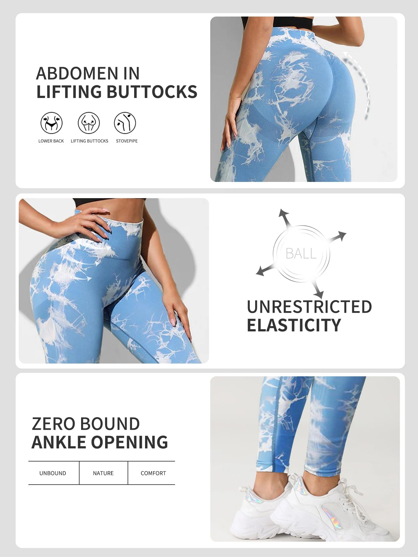 Tie Dye Yoga Pants for Women – Seamless High Waist Push-Up Leggings | Fitness & Workout Gym Tights | 2024 New