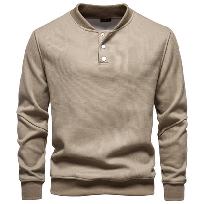 🧥 New Fleece-Lined Men’s Round Neck Sweatshirt – Warm Casual Autumn & Winter Pullover